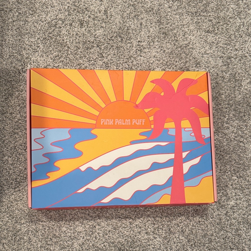 Pink Palm Puff Decorative Box - Multicolor - Picture 7 of 7